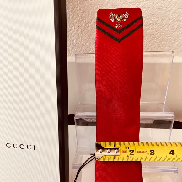 Brand New - Gucci Red Tie Tiger Wings - Picture 4 of 6